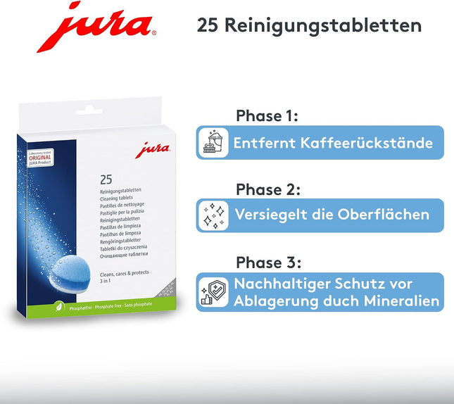 Jura 3-Phasen-Reinigungstabletten - 25 Stück